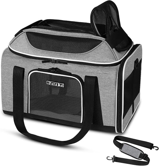 Petskd Top-Expandable Pet Carrier 17x11x9.5 Inches Alaska Airline Approved by Petskd