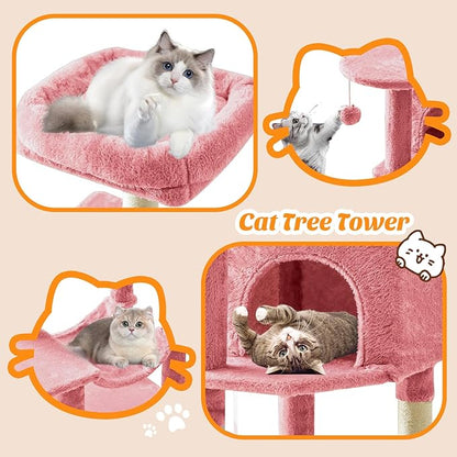 Sweetcrispy 44 Inch Cat Tree Tower, Cat Climbing Tower - Image 4