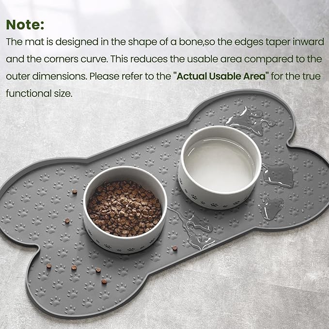 Dog Food Mat Anti-Slip Silicone Dog Bowl Mat Thicker Pet Placemat Waterproof - Image 4