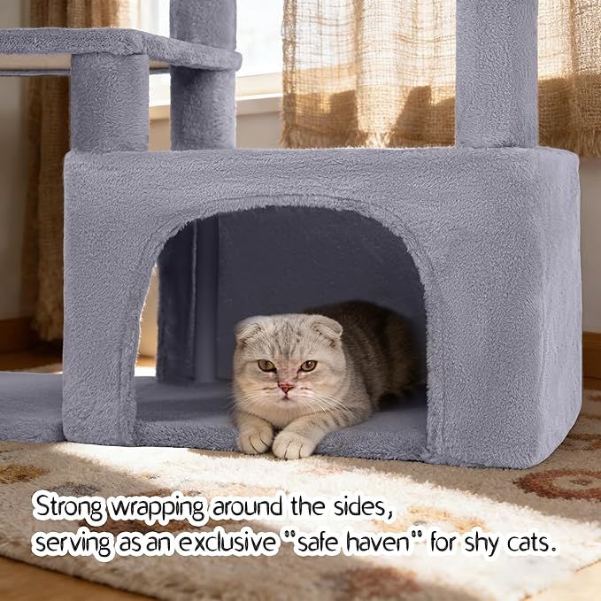 YUNIQUE Multi-Functional Cat Tree Tower, Big Cat Condo - Image 4
