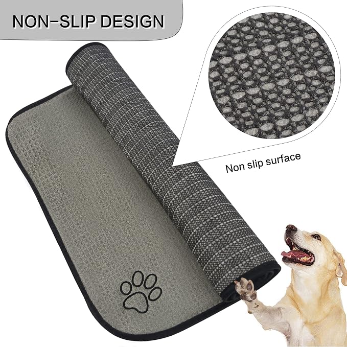 Sinland Microfiber Extra-Large Pet Food Mat Dog Feeding Mat Pet Bowl Mat - Image 3