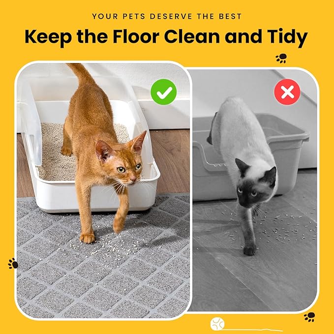 Cat Litter Mat Litter Trapping Mat, Less Waste Cat Litter Box Mat, Soft on - Image 4