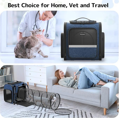 Cat Carrier Backpack with Detachable Play Tunnel, 2 in 1 Cat Tunnel Backpack - Image 8