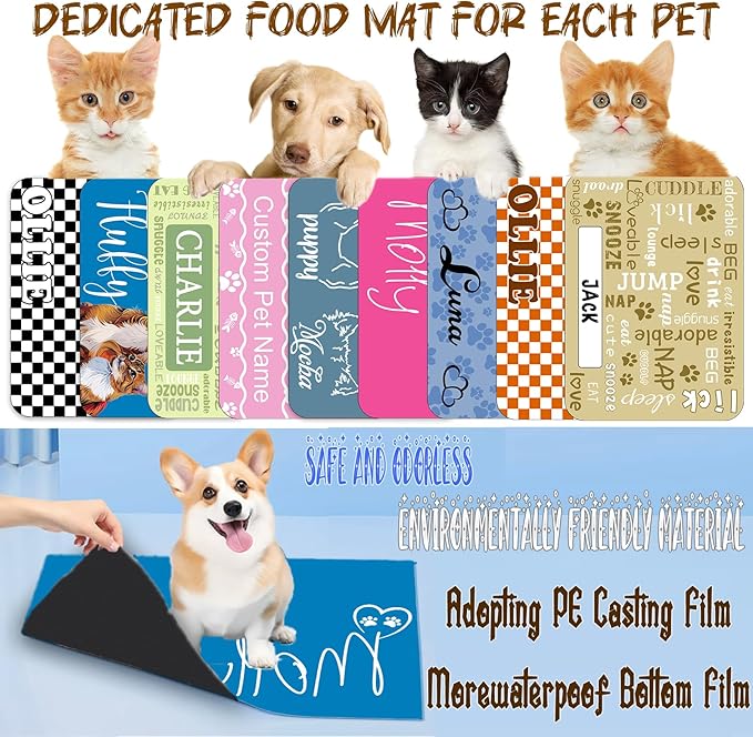 Personalized Dog Food Mat with Photo Name Custom Non Slip Pet Feeding Mat - Image 7