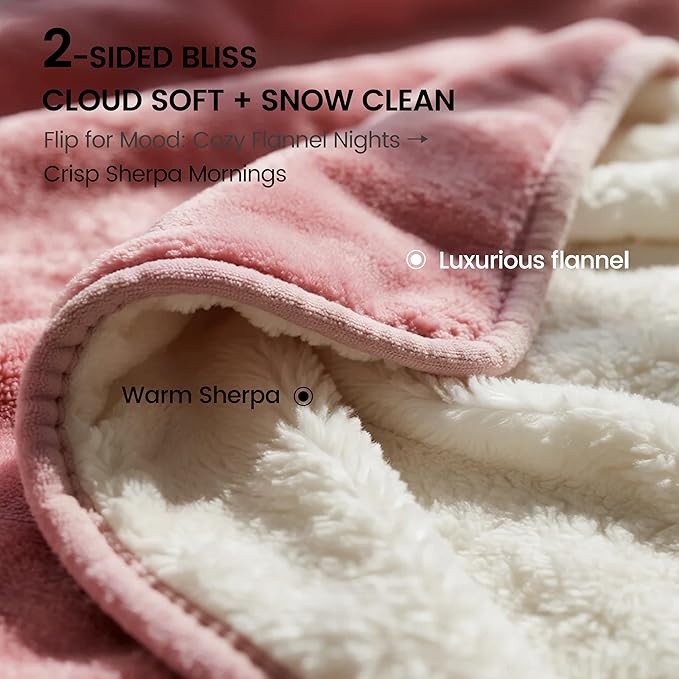 gogobunny Waterproof Bed Blanket, Reversible Sherpa Fleece Throw Blanket - Image 2
