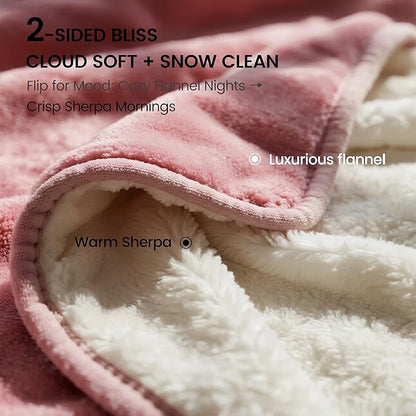 gogobunny Waterproof Bed Blanket, Reversible Sherpa Fleece Throw Blanket - Image 2