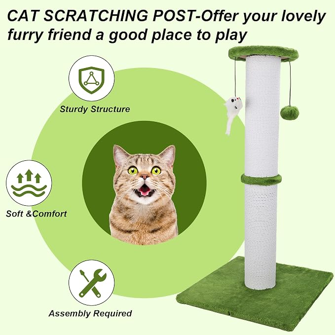 Cat Scratching Post 34 Inches Heavy Duty and Thicker Cat Scratching Post Sisal - Image 7