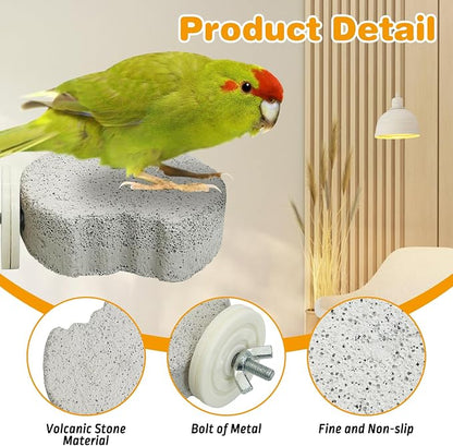 PINVNBY 6 PCS Bird Perch Parrot Beak Grinding Stone Calcium Mineral Parrot - Image 3