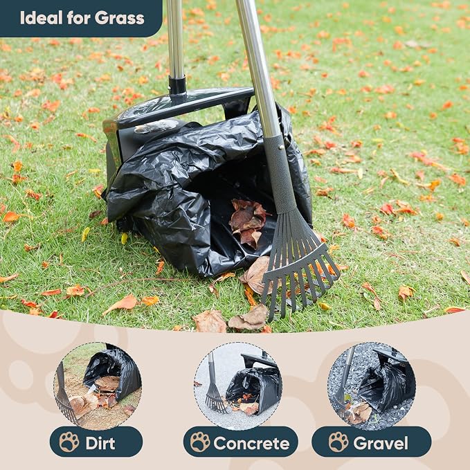 Stainless Steel Dog Pooper Scooper, 20 Waste Bags - Image 3