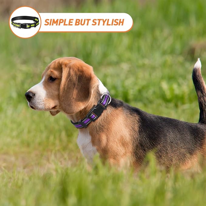 Weewooday 3 Pieces Reflective Dog Collar Nylon Adjustable Quick Release Pet - Image 7