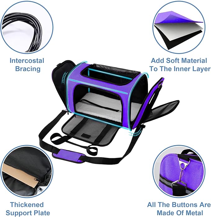 Soundy Large Cat Carrier Dog Carrier Under 25 Lbs, Collapsible Ventilated - Image 3