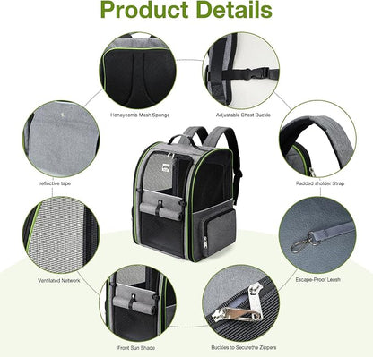 Lekebobor Large Cat Backpack Carrier Expandable Pet Carrier Backpack - Image 3