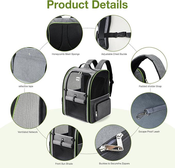 Lekebobor Large Cat Backpack Carrier Expandable Pet Carrier Backpack - Image 3