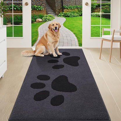Buganda Dog Door Mat for Muddy Paws, Absorbent Dirt Trapper Washable Indoor by Buganda