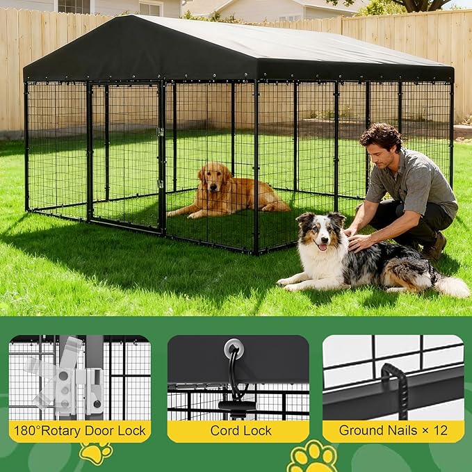 Gotland Dog Kennel Outdoor 10 x10 x6 FT, Dog Cage Outdoor - Image 4