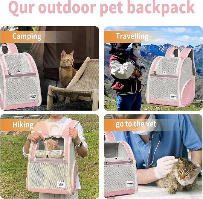Cat Backpack Carrier for Small Dogs and Medium cat Puppy Kitten Bunny Pet - Image 3