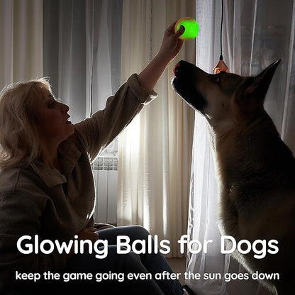 Glow Dog Ball, 2.5” Squeaky Dog Toy Ball, Dog Rubber Ball Toys - Image 3