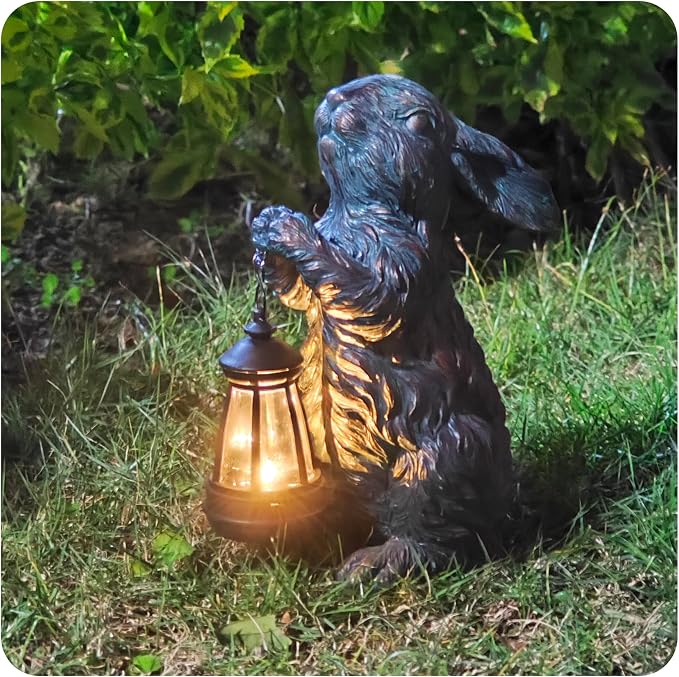 Solar Garden Outdoor Decor Bunny Statues, Figurine Decorations Rabbit - Image 7