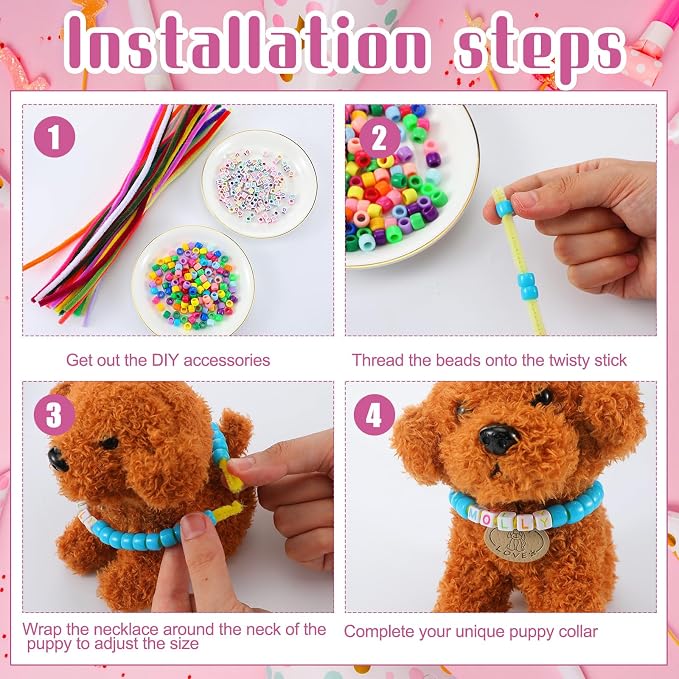 1040 Pcs Adopt a Puppy Pet Party Favors Puppy Adoption Party Supplies Make Your - Image 3