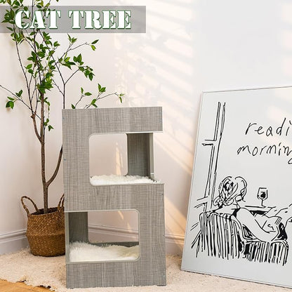 ACH Modern Cat Furniture Cat Tree Spacious Perch Multi-Level Cat Tower - Image 4