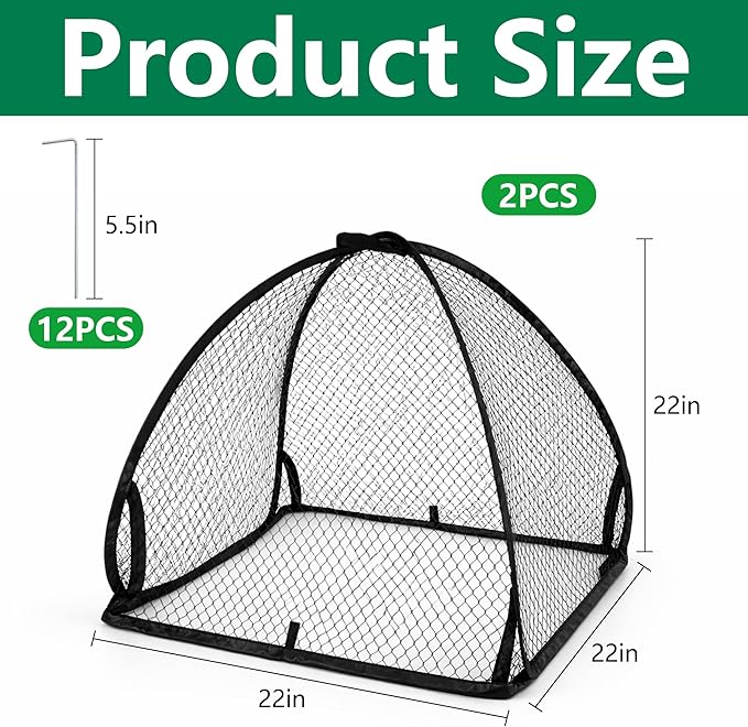 DECOHS 2 Pcs Pop-Up Mesh Plant Cover Tent, Plant Protector Enclosure - Image 2