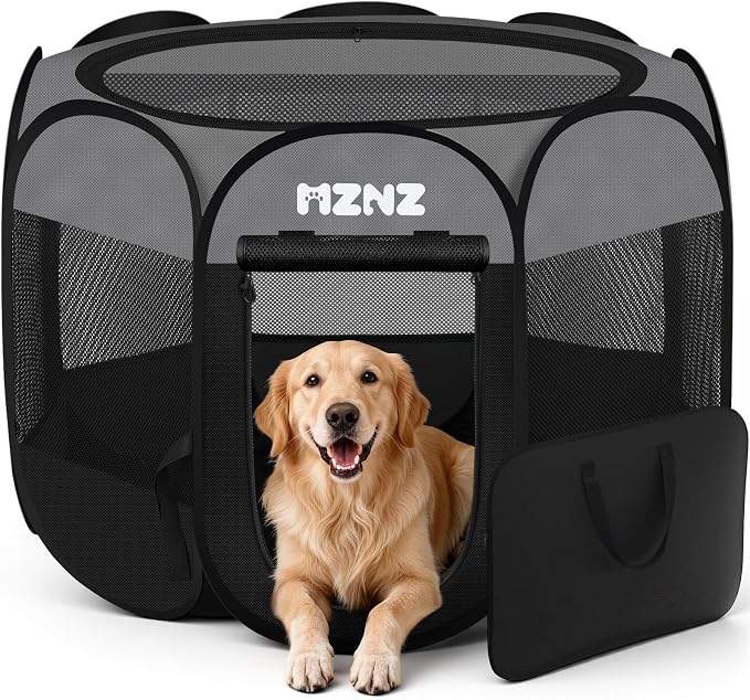 Dog Playpen, Portable Puppy Pet Crate Indoors by MZNZ