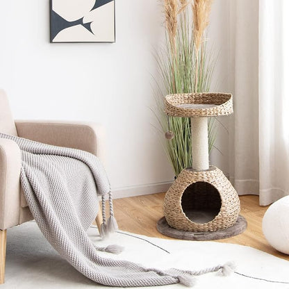 PETSITE Modern Cat Tree Tower, Paper Rope Natural Bowl Shaped - Image 6