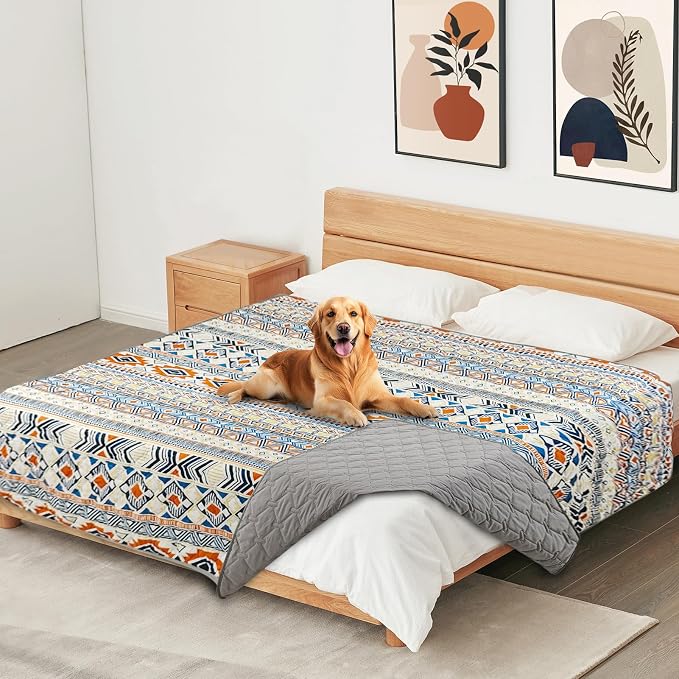 Waterproof Dog Blanket, Bohemian Dog Bed Cover Pet Blanket, Reversible Sofa by YOSEPATI