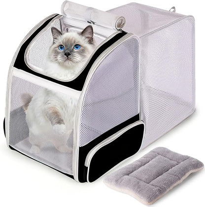 halinfer Backpack to Carry Cat and Small Puppy up to 16 Pounds, Breathable Pet by halinfer