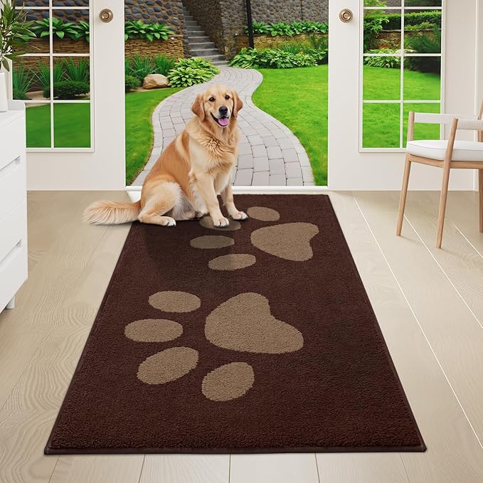 Buganda Dog Door Mat for Muddy Paws, Absorbent Dirt Trapper Washable Indoor by Buganda