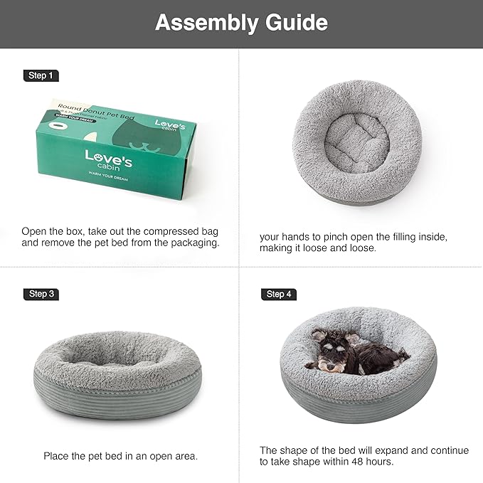 Love's cabin Round Donut Cat and Dog Cushion Bed, 25in Pet Bed - Image 8