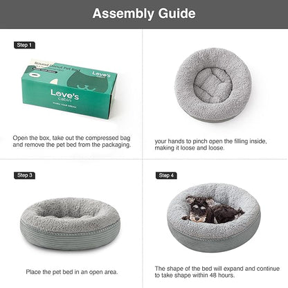 Love's cabin Round Donut Cat and Dog Cushion Bed, 25in Pet Bed - Image 8