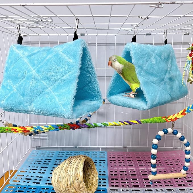 4Pcs Bird Tent Plush Hammock Warm Hut Hanging Parrot Nest - Image 4