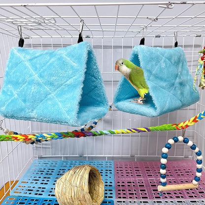 4Pcs Bird Tent Plush Hammock Warm Hut Hanging Parrot Nest - Image 4
