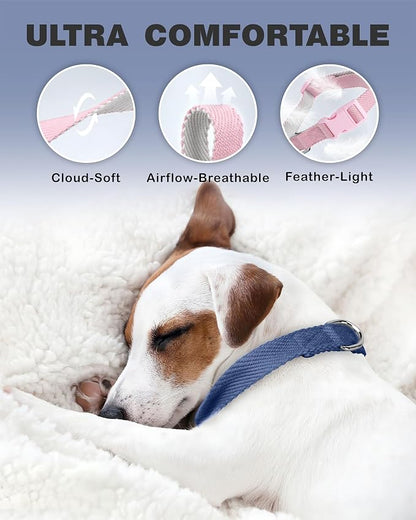 Dynmeow Soft and Breathable Cotton Dog Collar, Durable Adjustable Pet Collar - Image 4