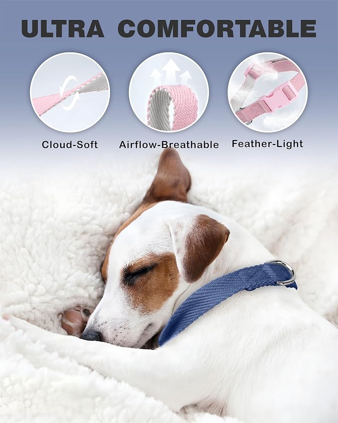 Dynmeow Soft and Breathable Cotton Dog Collar, Durable Adjustable Heavy-Duty - Image 4