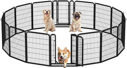 Yaheetech Dog Playpen Outdoor, 32 inch 16 Panels Dog Pen Indoor Heavy Duty by Yaheetech