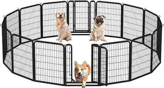 Yaheetech Dog Playpen Outdoor, 32 inch 16 Panels Dog Pen Indoor Heavy Duty by Yaheetech