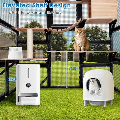 71.1" L Large Cat Catio Outdoor Cat Enclosure Window Acess, Walk-in Cat Cage - Image 4