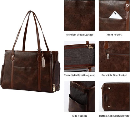 Stylish Dog Purse Carrier, Leather Pet Carrier Bag - Image 4