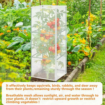 3Pack Garden Netting Cover for Square Tomato Cage - Image 6