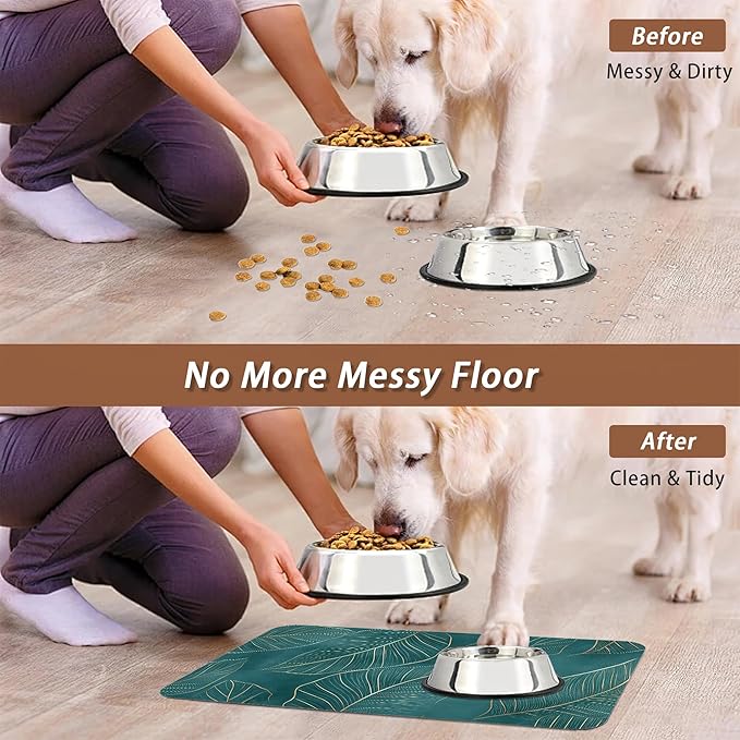 Tropical Palm Leaves Dog Food Mat - Image 5