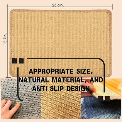 Cat Scratch Mat, 23.6 X 15.7 Inch, Natural Sisal Cat Scratching Mat - Image 6