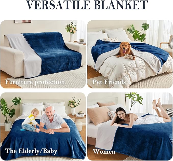 Waterproof Blanket 60"x80" for Adults, Reversible Waterproof Bed Cover for Dogs - Image 3