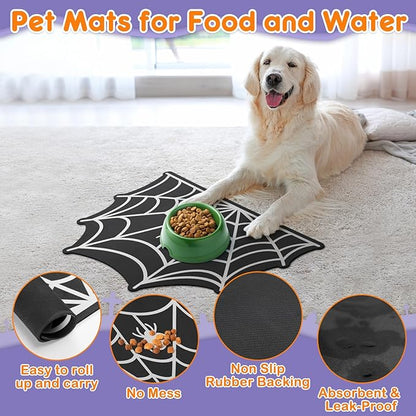 Pet Mats for Food and Water Dog Cat Food Mats Pet Feeding Mat Anti-Slip No - Image 4