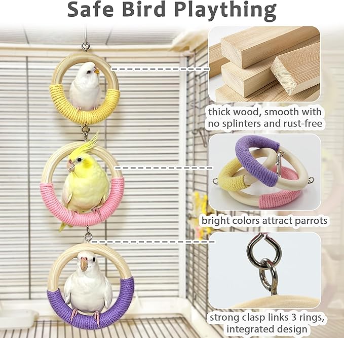 3-Ring Bird Swing Toy, Wrapped - Image 5