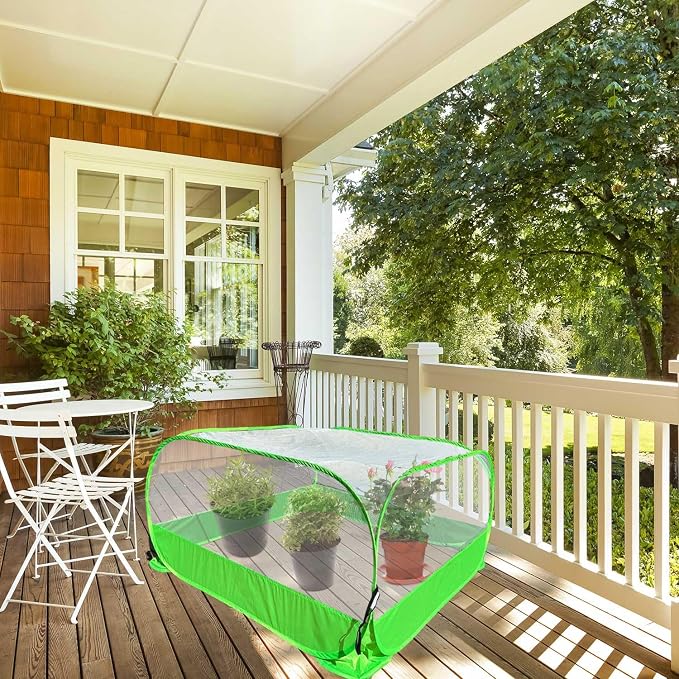 Pop Up Garden Mesh Plant Cover 2Pcs Outdoor Plant Protector Mesh Plant - Image 8