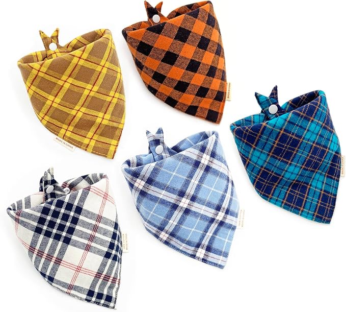 5PCS Dog Bandanas with Button by Unknown