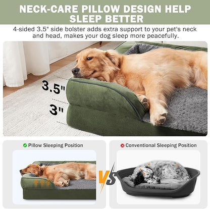 INVENHO Orthopedic Dog Beds Large Sized, XL Egg-Crate Foam Dog Couch - Image 5