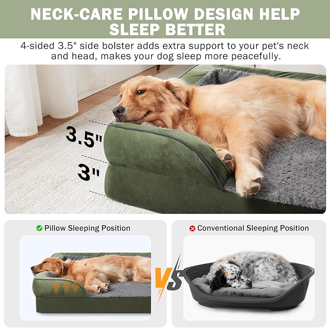 INVENHO Orthopedic Dog Bed for Extra Large Dogs, XXL Egg-Crate Foam Dog Couch - Image 5